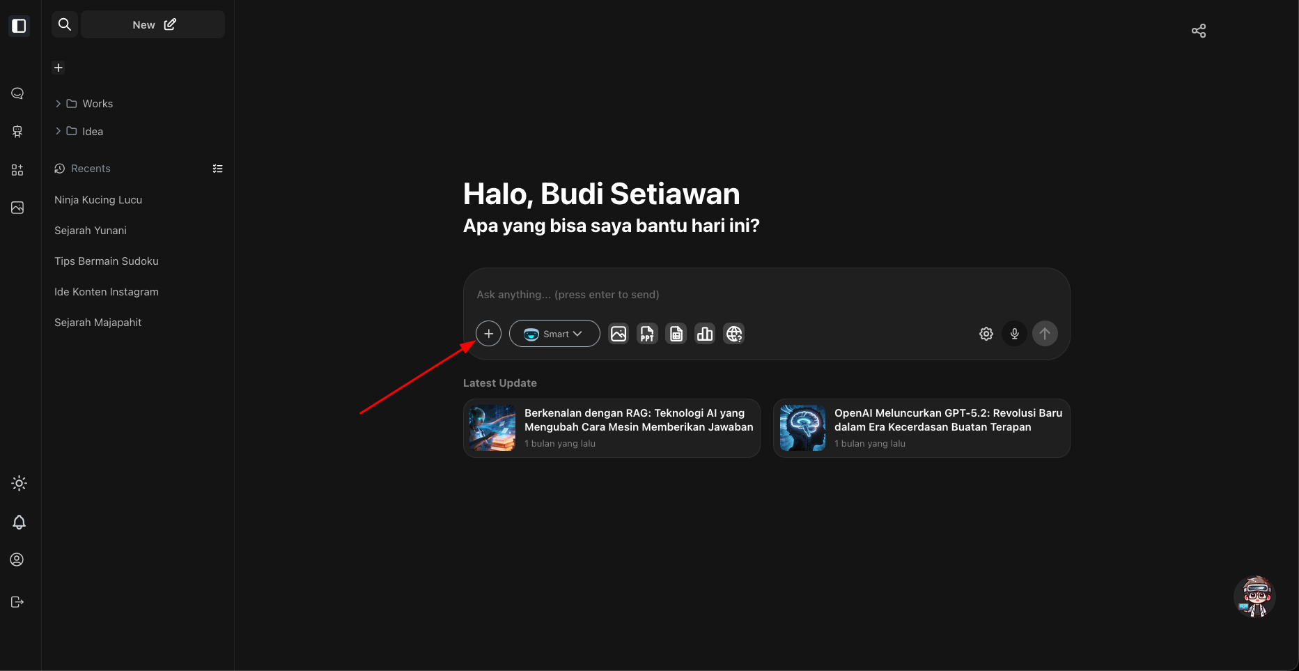 Tombol Upload Dokumen